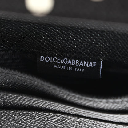 Dolce & Gabbana Dauphine Polka Dot French Flap Wallet Black White 6 of 8