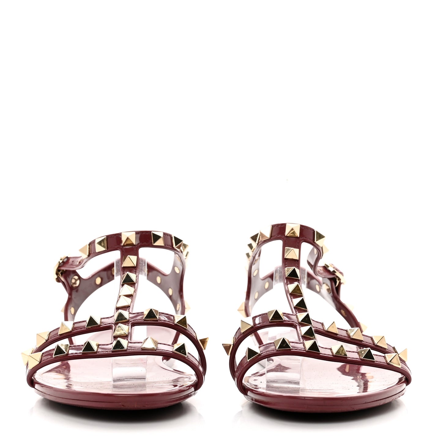PVC Jelly Rockstud Caged Sandals 38 Cerise