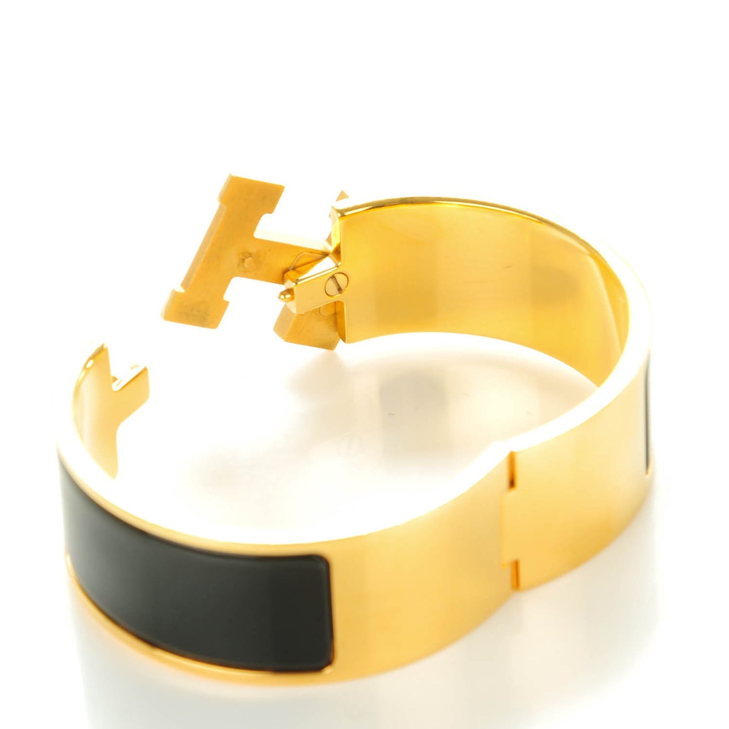 Enamel Wide Clic Clac H Bracelet PM Black