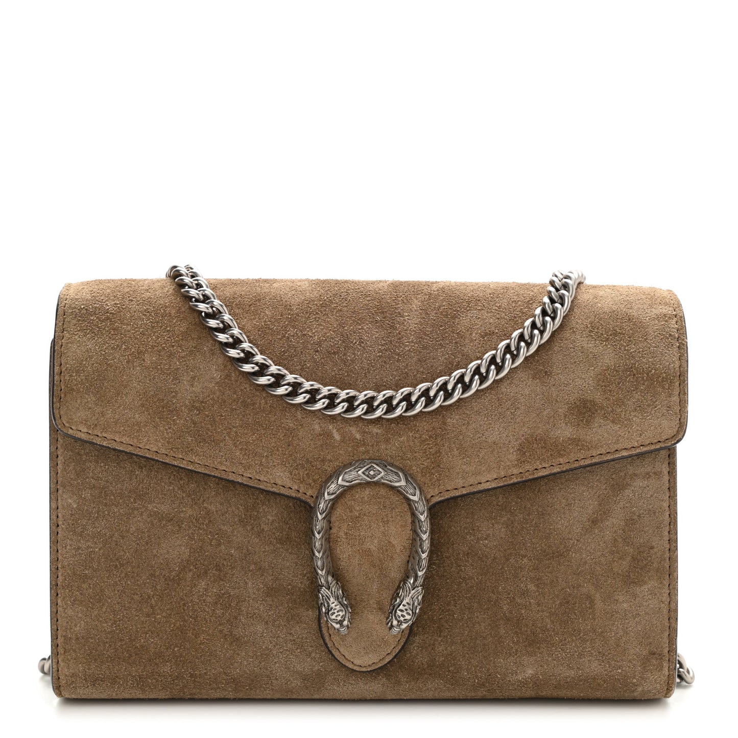 Suede Mini Dionysus Chain Wallet Taupe