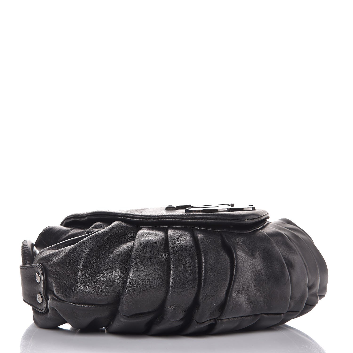 Chanel Lambskin Pleated CC Shoulder Bag Black 4 of 12