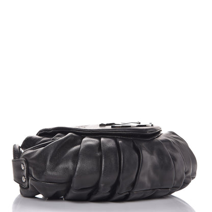 Chanel Lambskin Pleated CC Shoulder Bag Black 4 of 12