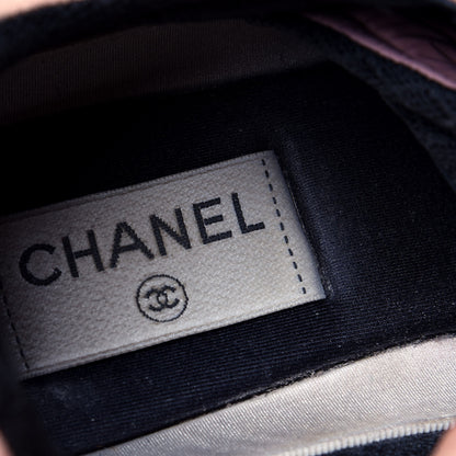 Chanel Nylon Calfskin Suede Womens Sneakers 40.5 Pink Black 5 of 5