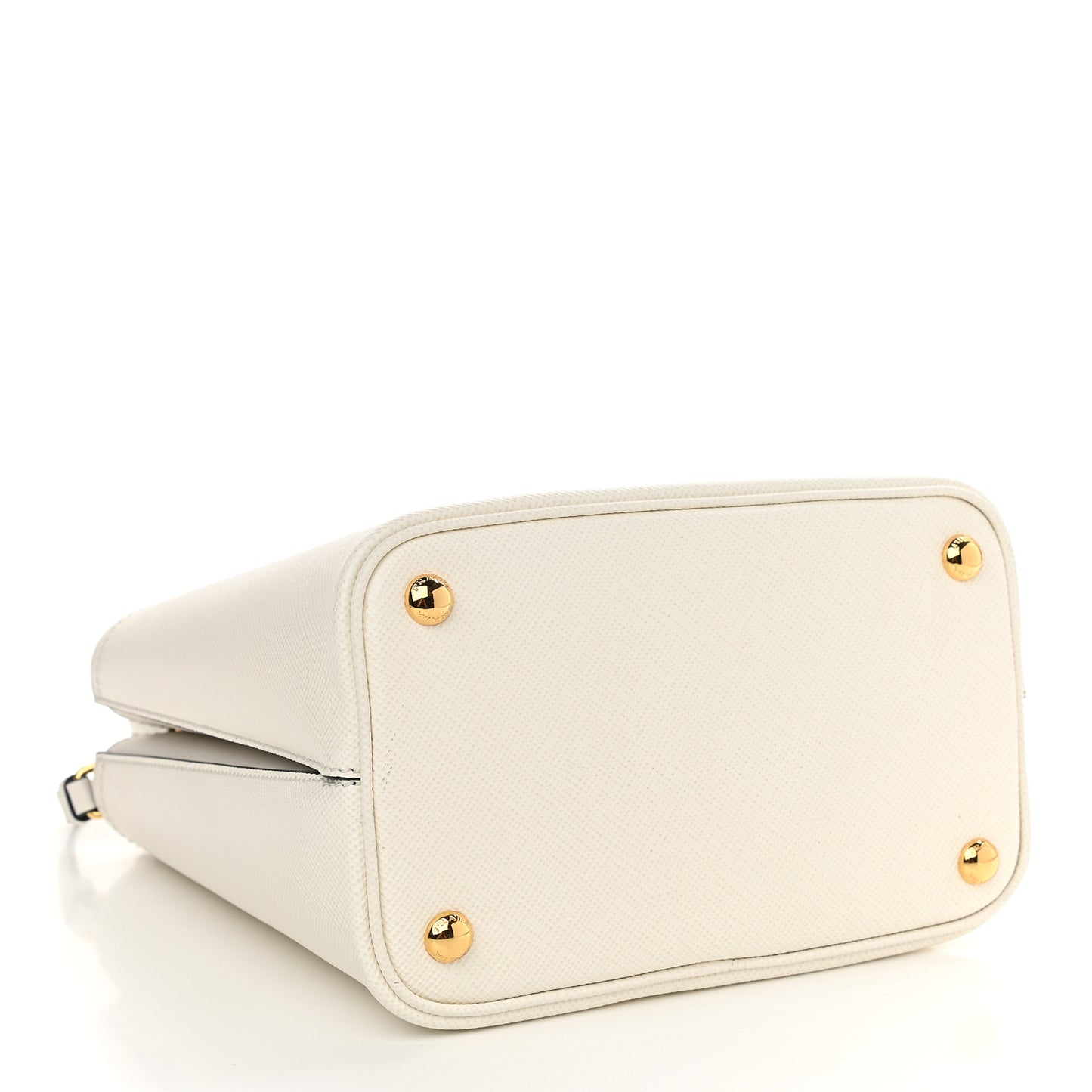 Saffiano Cuir Medium Panier Bucket Bag Bianco Black