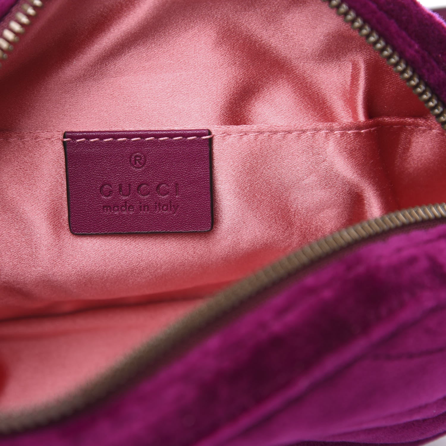 Gucci Velvet Matelasse GG Marmont Belt Bag 85 34 Fuchsia Violet Cyclamen 6 of 10