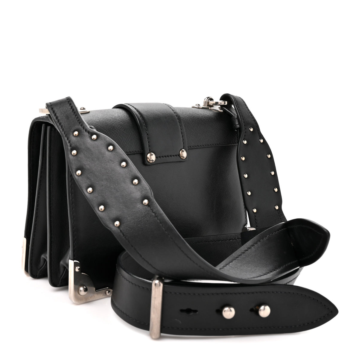 Prada City Calf Saffiano Cahier Bag Black 2 of 12