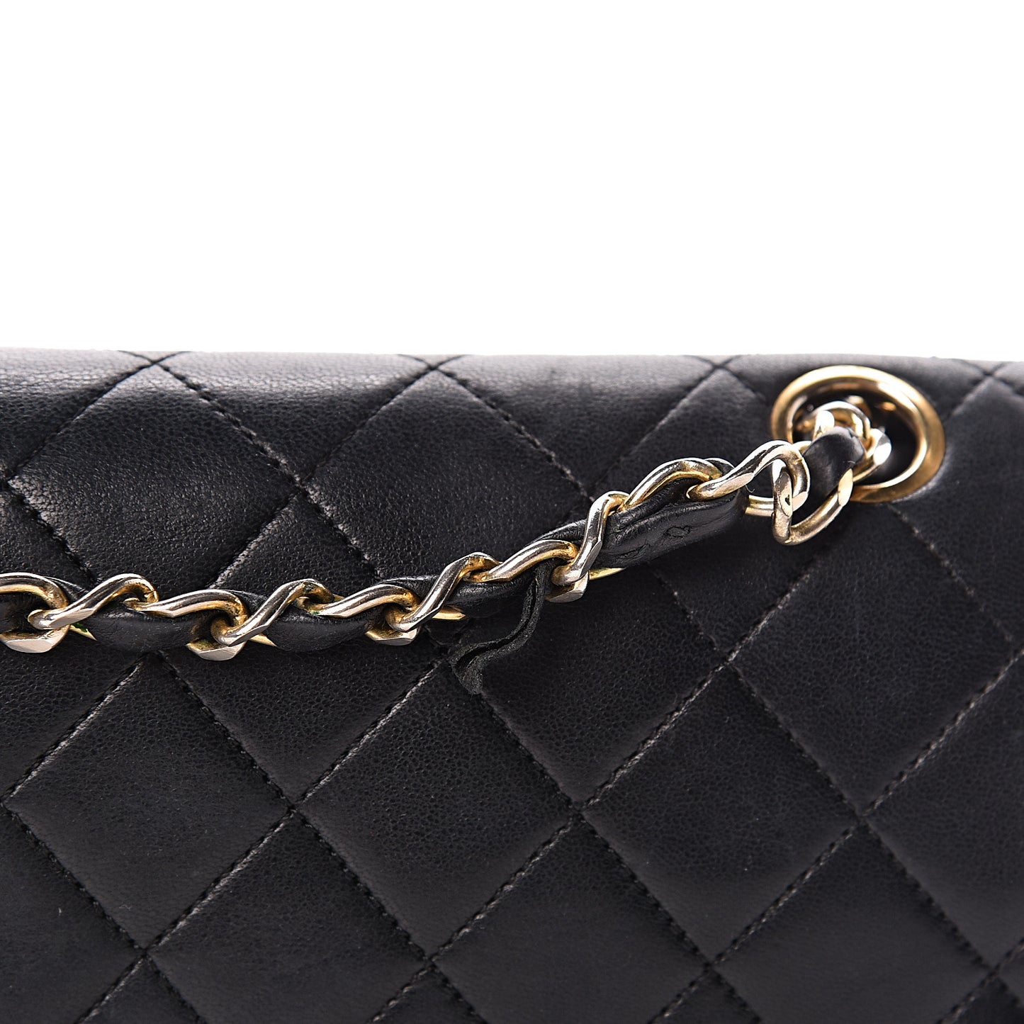 Lambskin Quilted Small Double Flap Black
