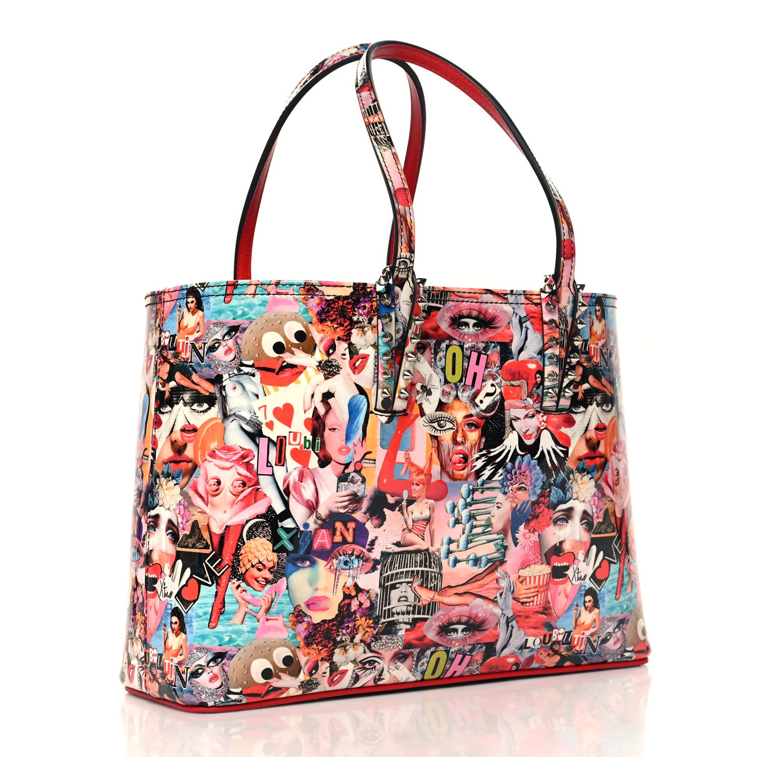 Christian Louboutin Patent Calfskin Small Oh Xtian Cabata Tote Red 4 of 11