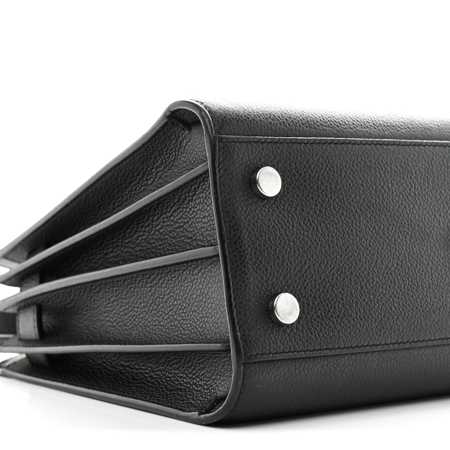 Grained Calfskin Baby Sac De Jour Black