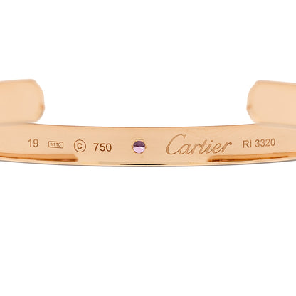 Cartier 18K Pink Gold Pink Sapphire LOVE Cuff Bracelet 19 3 of 3