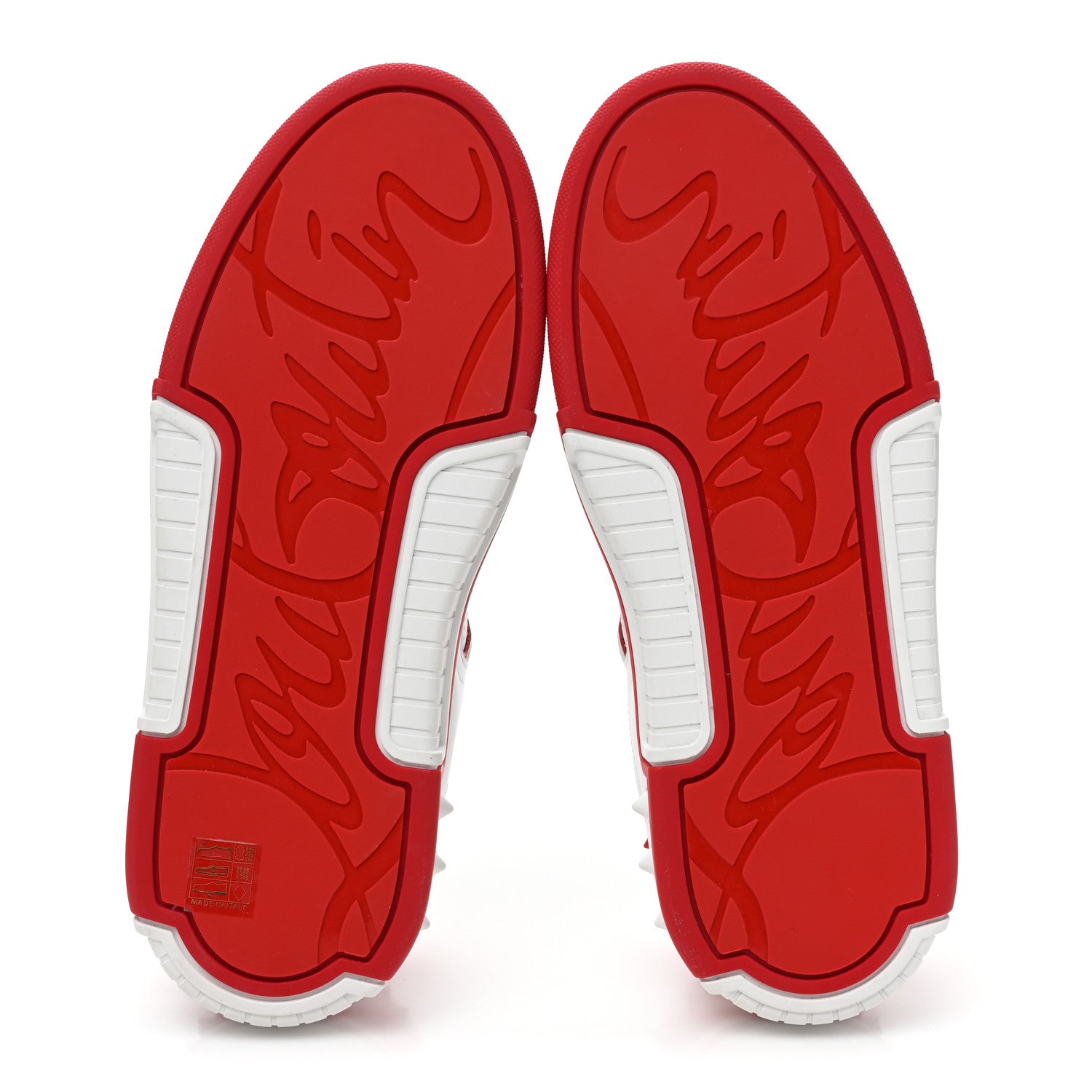 Christian Louboutin Calfskin Suede Nappa Spike Womens Astroloubi Low Top Sneakers 40 White Red 6 of 7