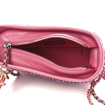Chanel Tweed Calfskin Small Gabrielle Hobo Pink 6 of 13