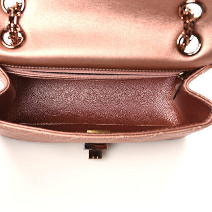 Chanel Metallic Grained Calfskin Quilted 2.55 Reissue Mini Flap Copper Pink 5 of 13