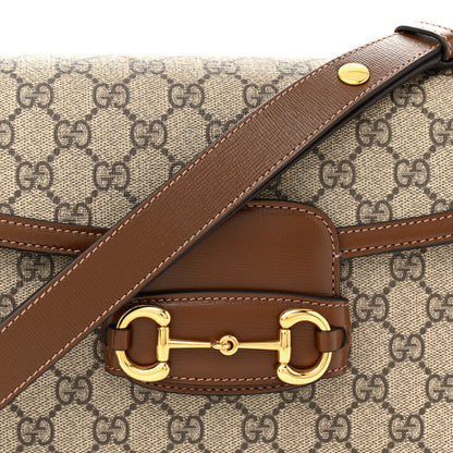 Gucci GG Supreme Monogram Horsebit 1955 Shoulder Bag Beige Brown Sugar 8 of 11