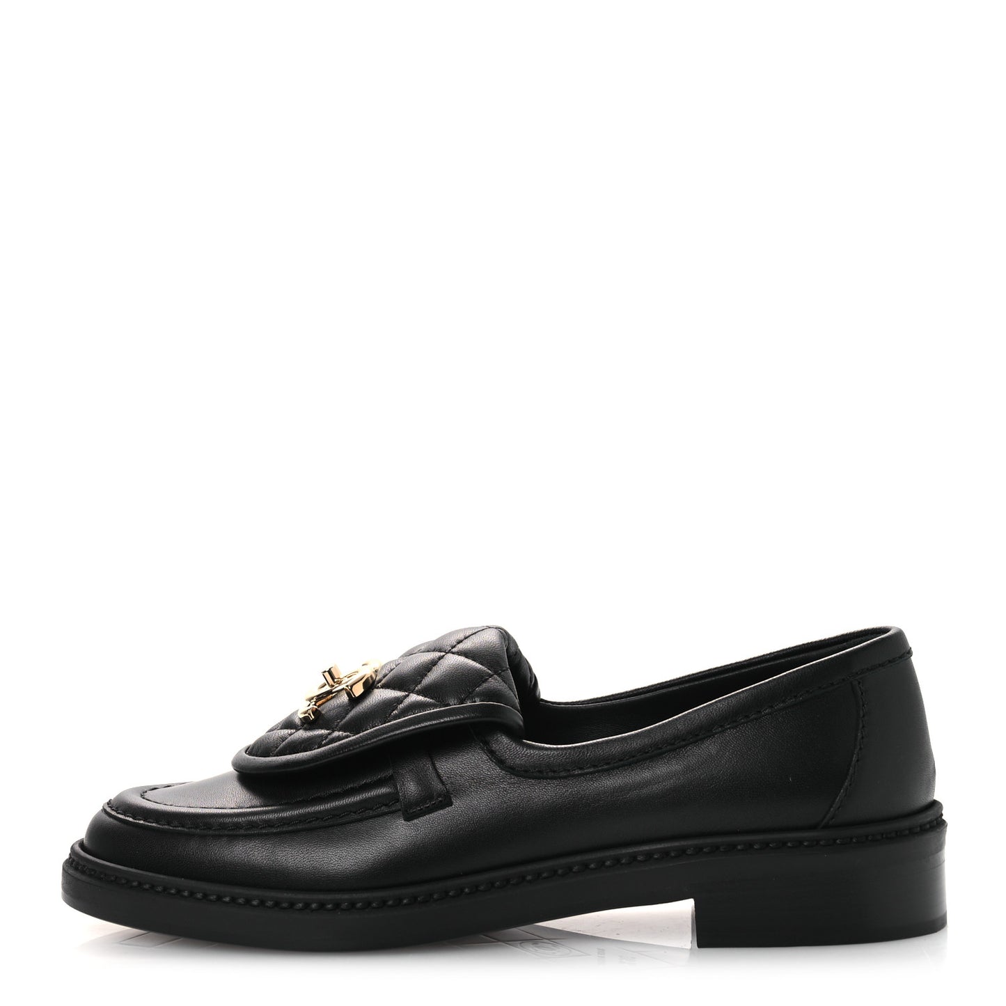 Lambskin Quilted CC Turnlock Loafers 36.5 Black