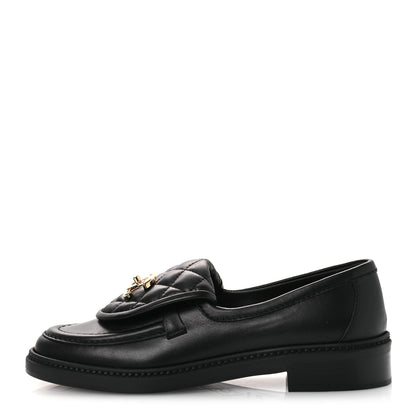 Chanel Lambskin Quilted CC Turnlock Loafers 36.5 Black 1 of 11