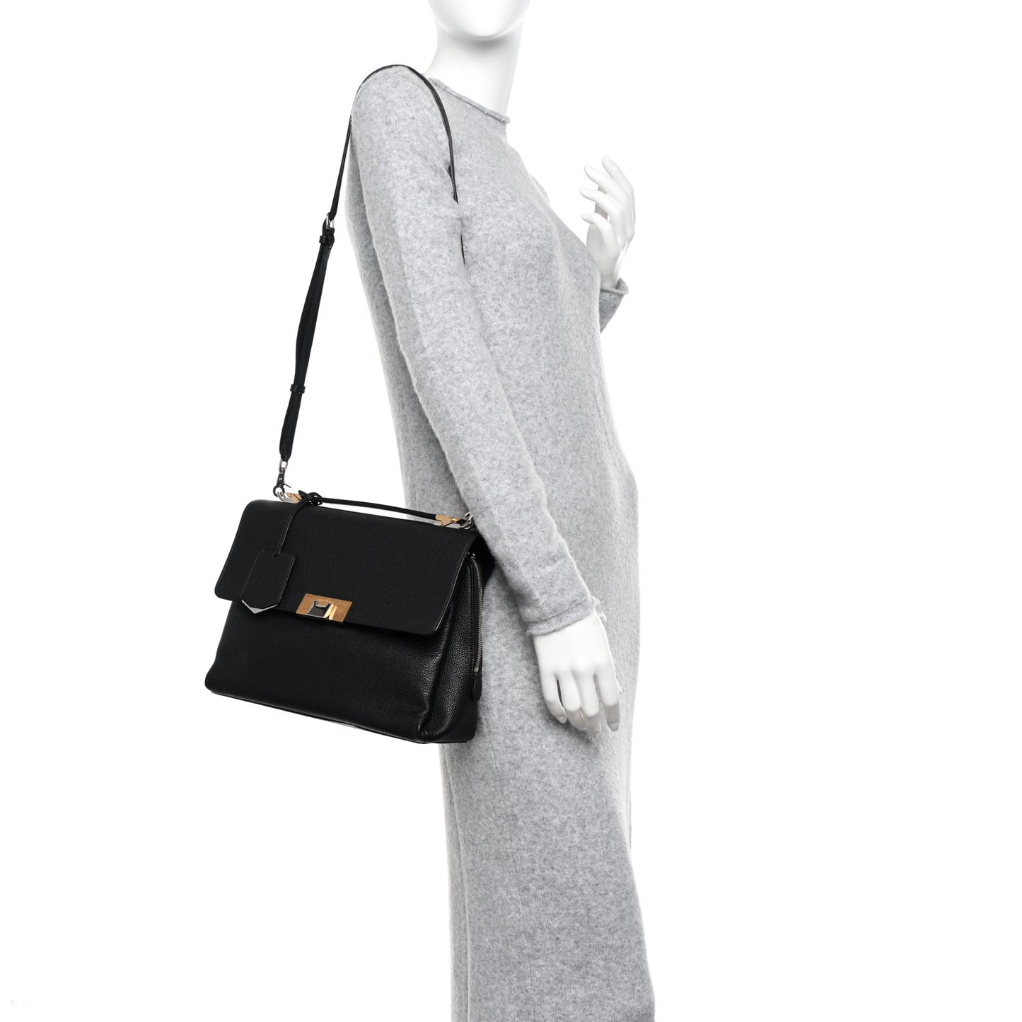 Grained Calfskin Le Dix Small Soft Cartable Black