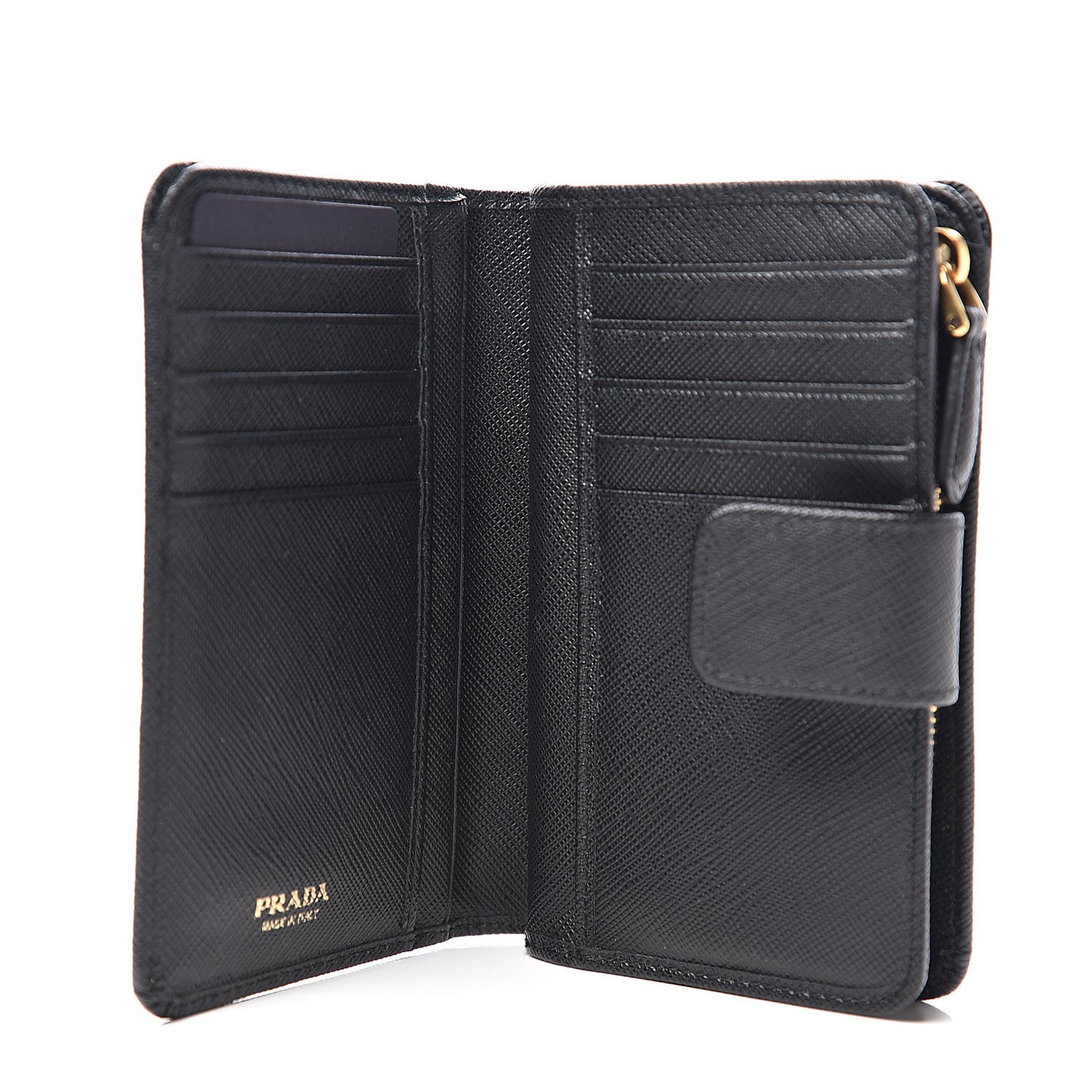 Saffiano Metal Compact Wallet Black