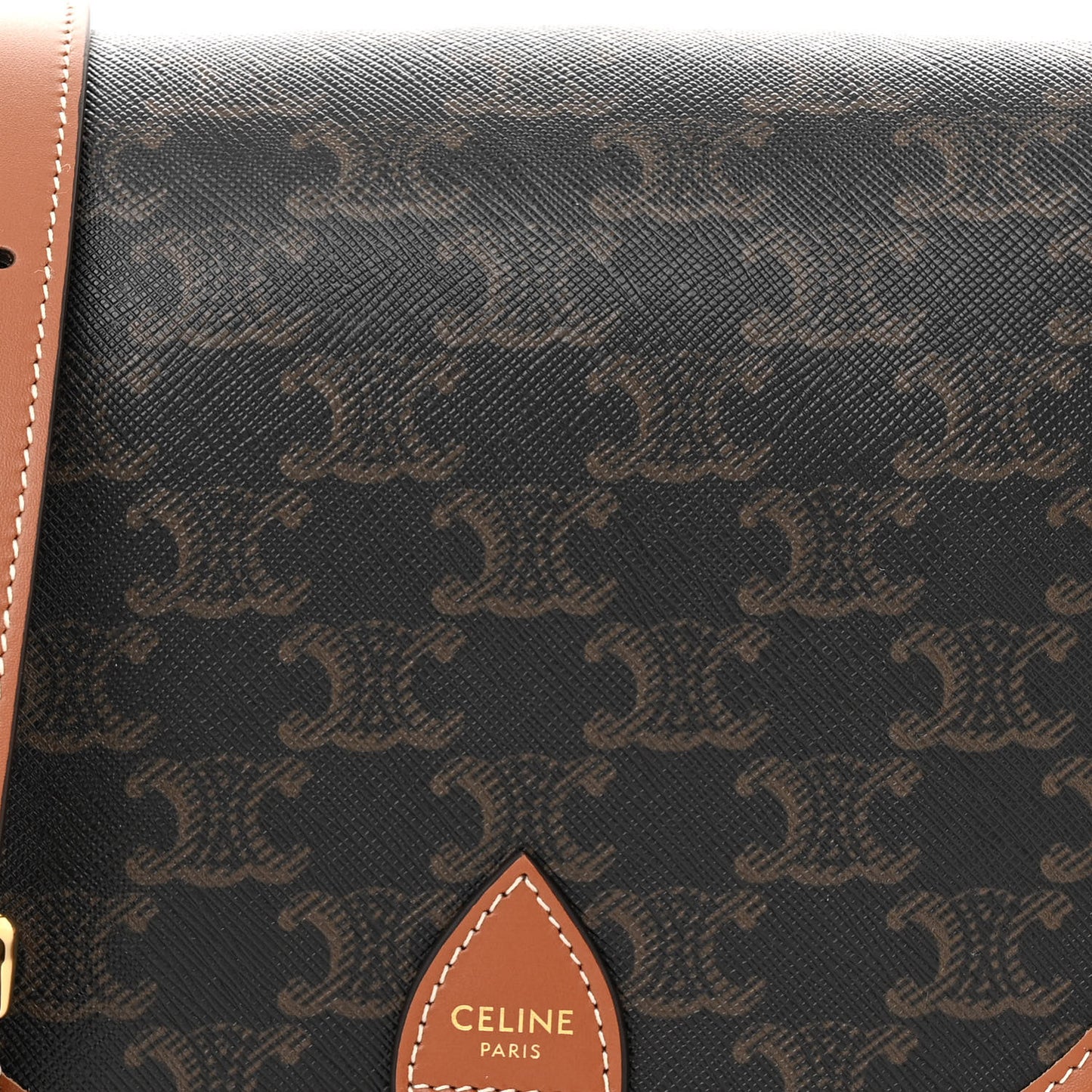 Triomphe Canvas Medium Folco Bag Tan