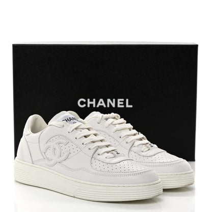 Chanel Calfskin CC Womens Sneakers 38 White 10 of 10