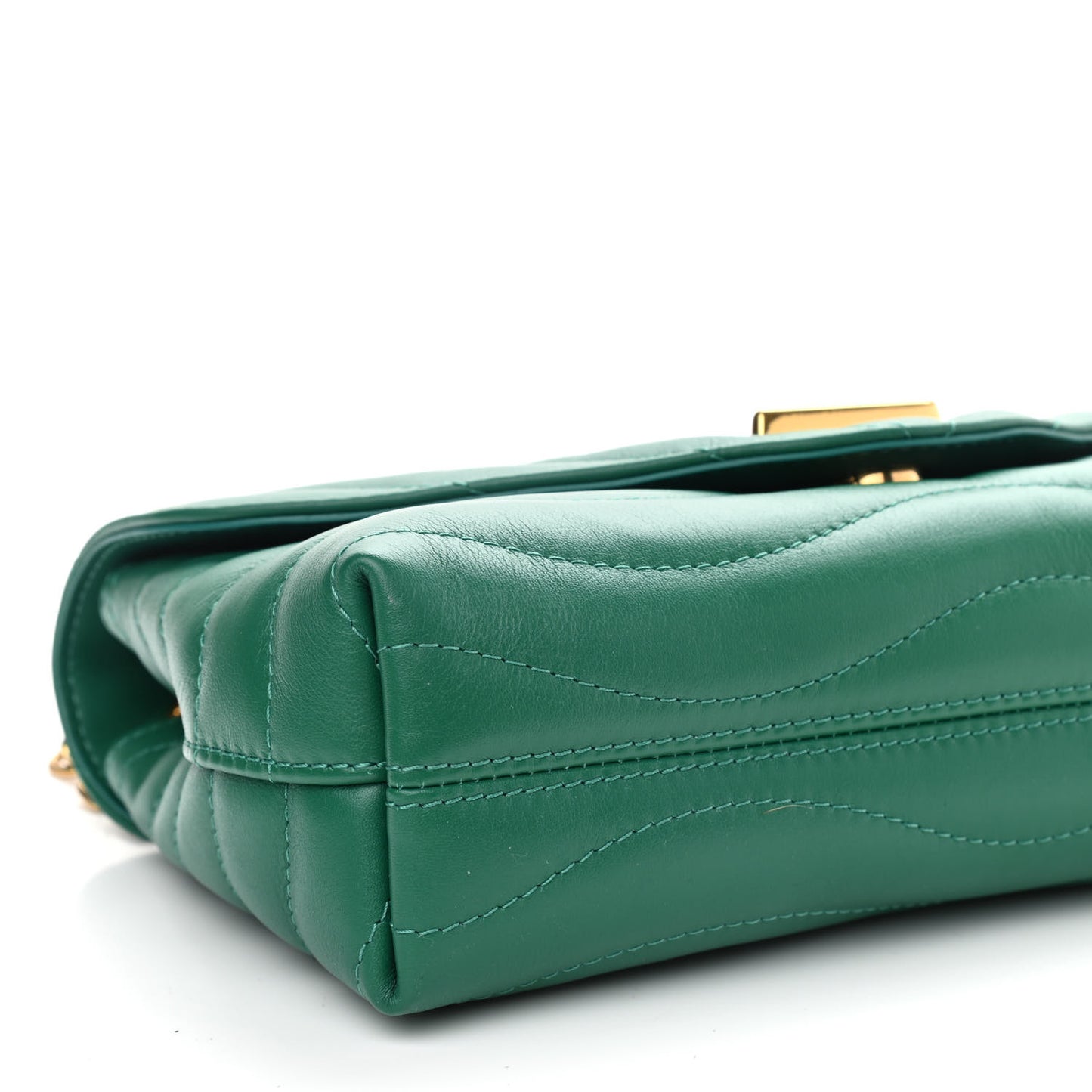 Calfskin New Wave Chain Bag MM NM Emerald