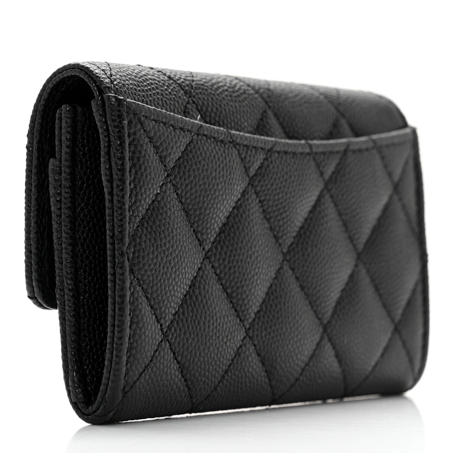 Chanel Caviar Quilted Enamel Coco Casino Flap Card Holder Wallet Black 3 of 10