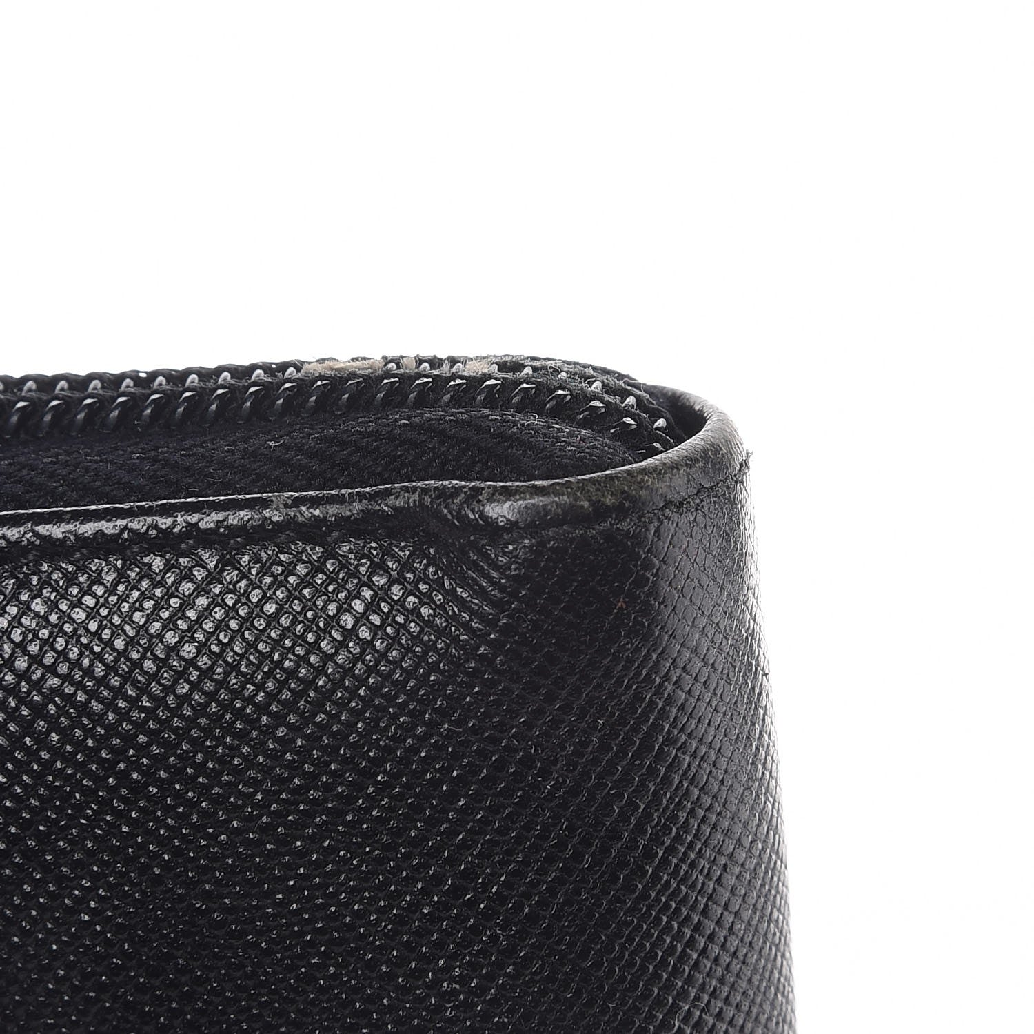 Prada Saffiano Zip Around Wallet Black 11 of 19