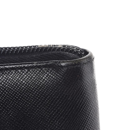 Prada Saffiano Zip Around Wallet Black 11 of 19