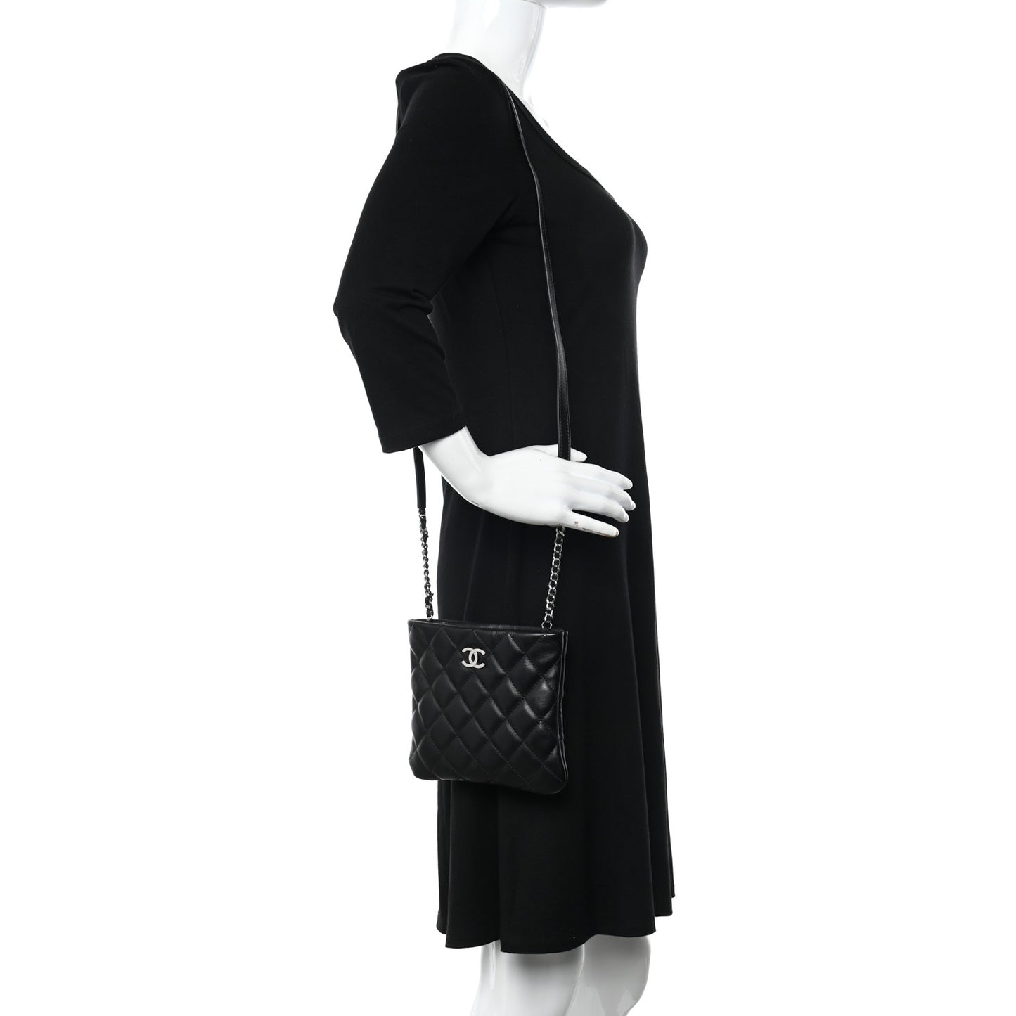 Lambskin Quilted Crossbody Bag Black