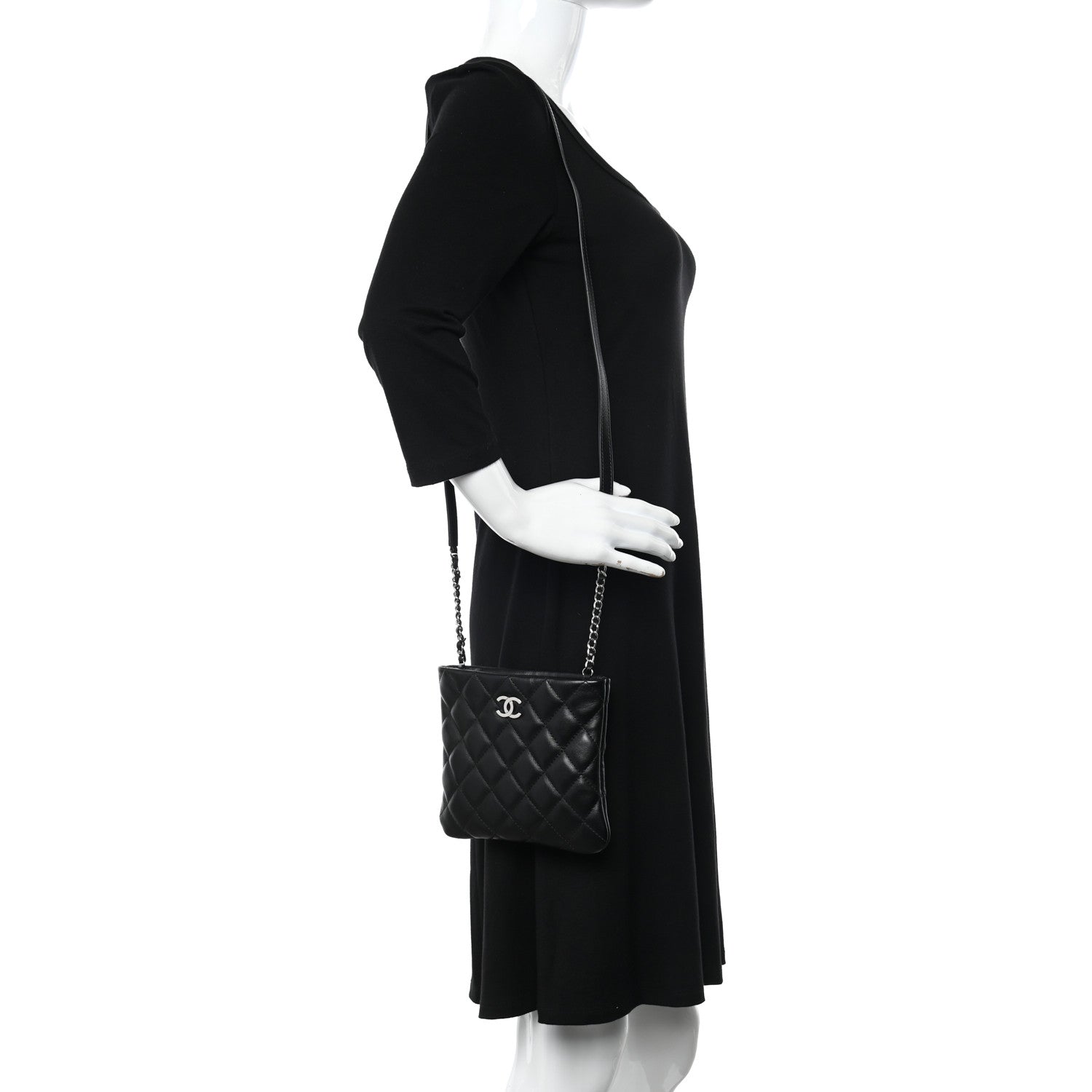 Chanel Lambskin Quilted Crossbody Bag Black 2 of 10