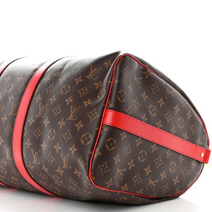 Louis Vuitton Calfskin Monogram Keepall Bandouliere 50 Coquelicot 8 of 8