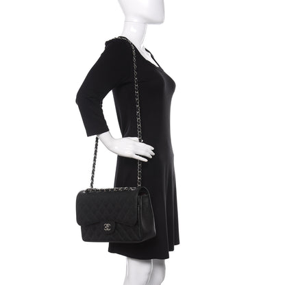 Chanel Caviar Quilted Jumbo Double Flap Black 3 of 12