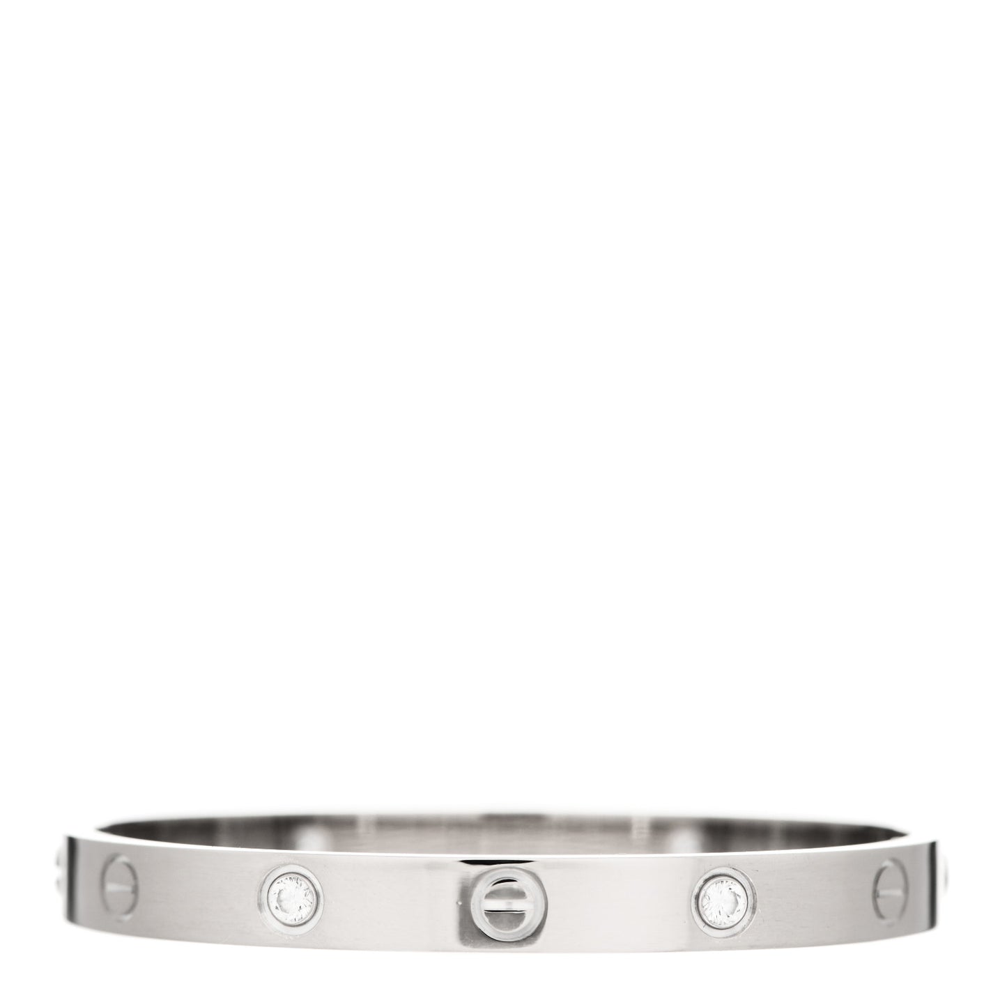 18K White Gold 4 Diamond LOVE Bracelet 16