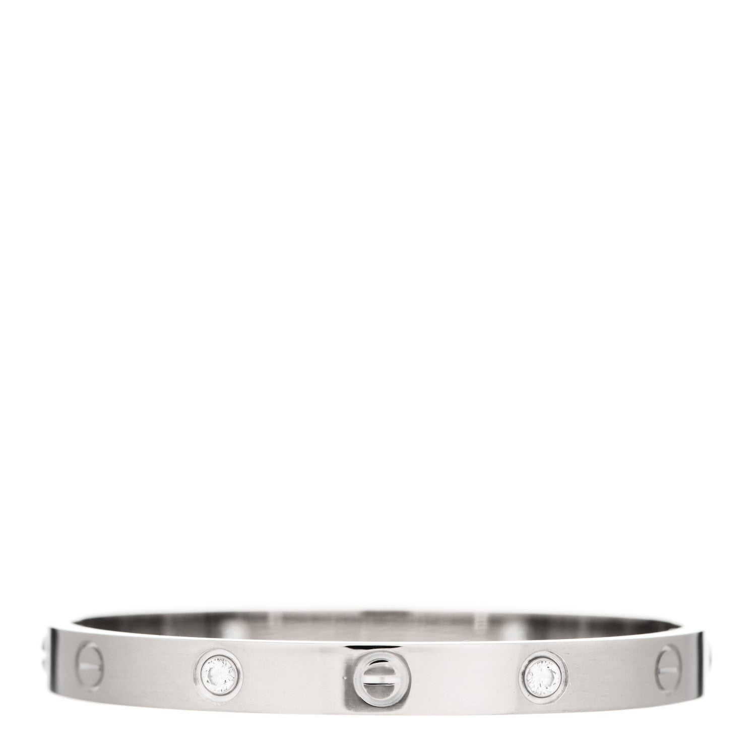 Cartier 18K White Gold 4 Diamond LOVE Bracelet 16 2 of 7