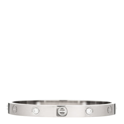 Cartier 18K White Gold 4 Diamond LOVE Bracelet 16 2 of 7