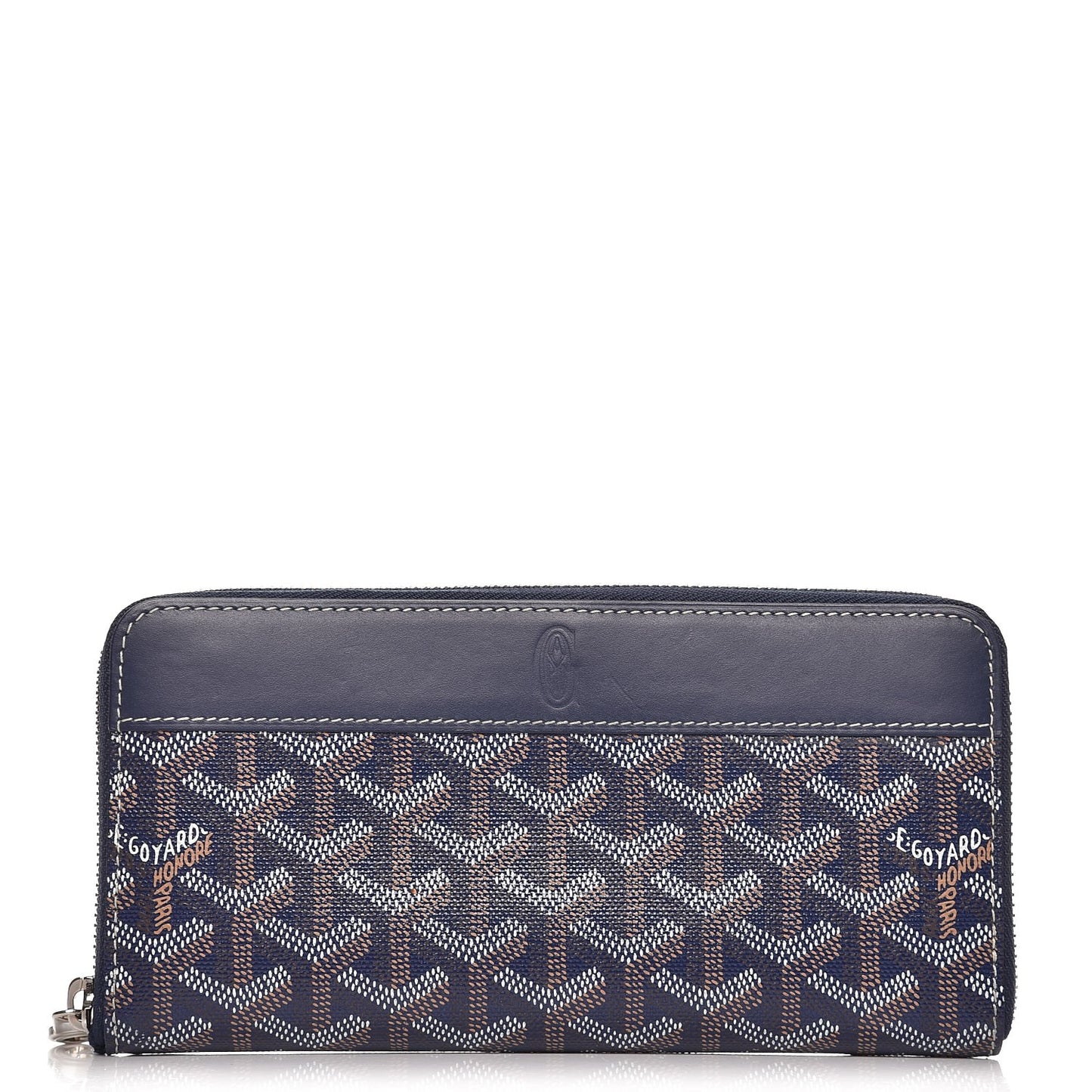 Goyardine Matignon Zip Around GM Wallet Navy