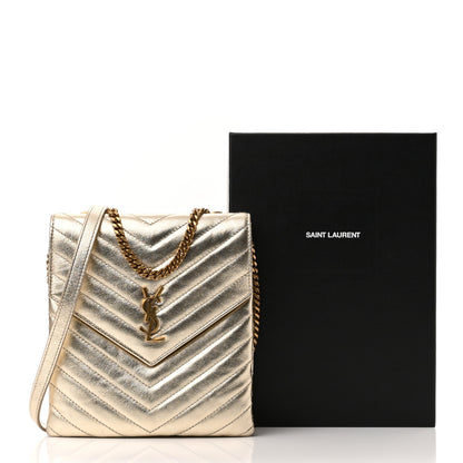Saint Laurent Metallic Lambskin Quilted Double Flap Bag Gold 11 of 11
