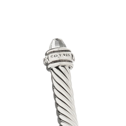 David Yurman Sterling Silver Diamond Prasiolite 4mm Cable Classics Bracelet 4 of 4