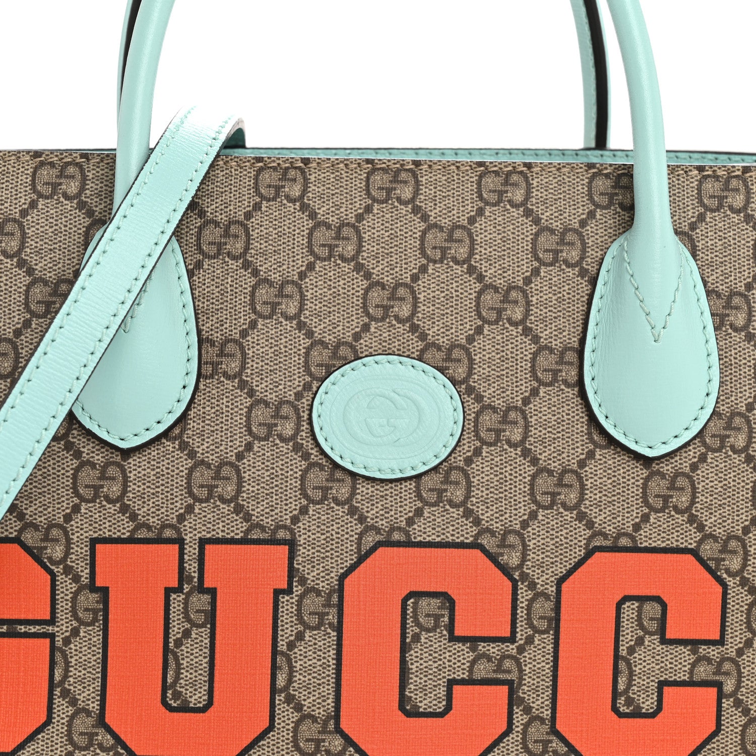 Gucci GG Supreme Monogram Textured Dollar Calfskin Web Gucci Tiger Small Retro Interlocking G Tote Bag Multicolor 8 of 11