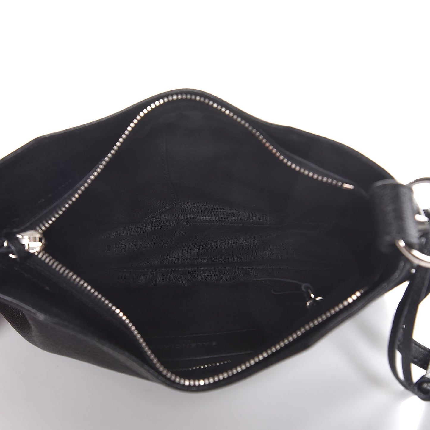 Chevre Silver Metallic Edge Hardware Hip Black