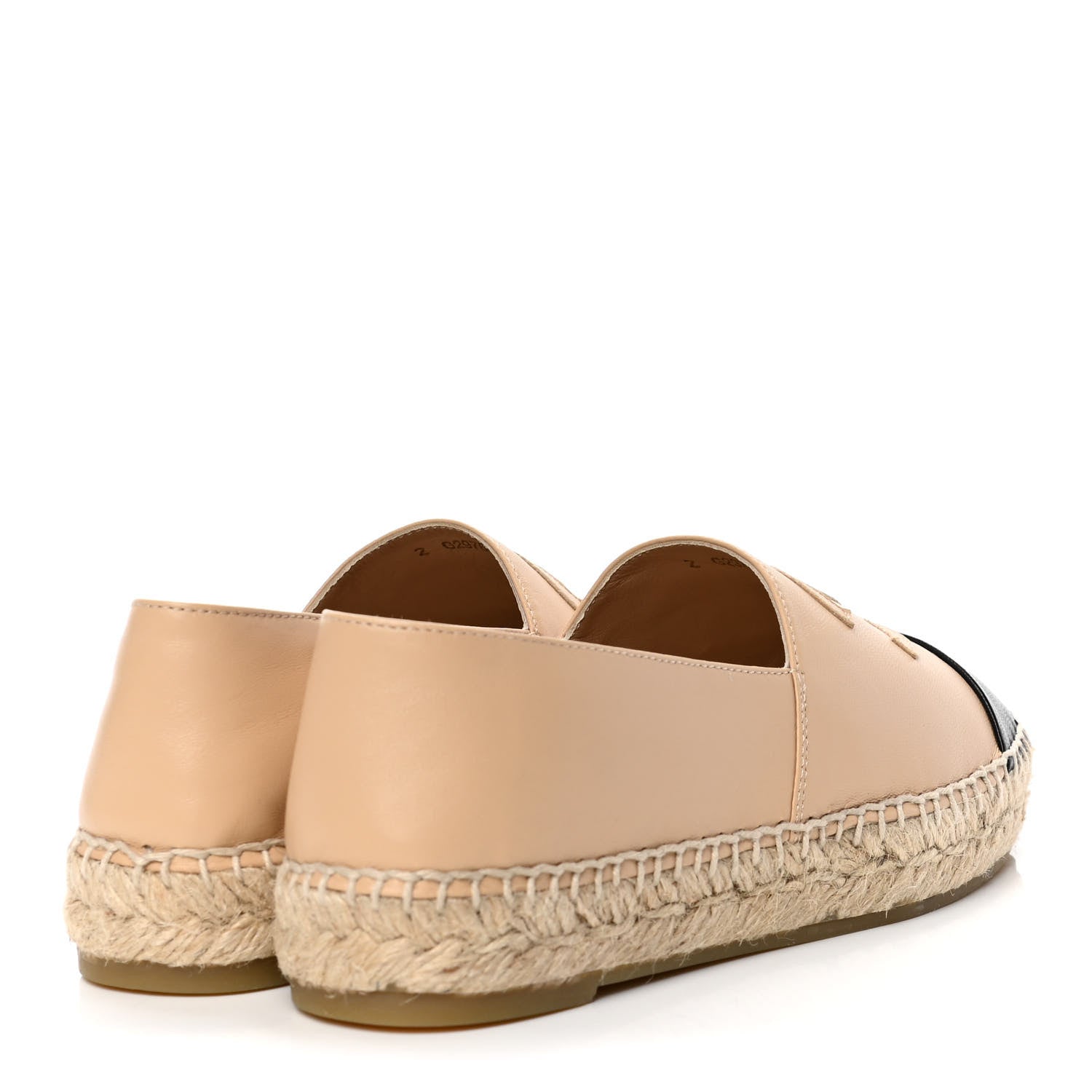 Chanel Lambskin CC Espadrilles 36 Beige Black 3 of 5