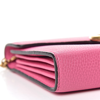 Gucci Cellarius Calfskin GG Marmont Chain Wallet Pink Tropical Flower 9 of 10
