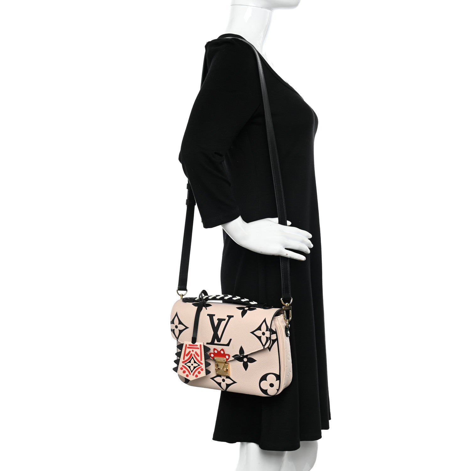Louis Vuitton Empreinte Monogram Giant Crafty Pochette Metis Creme Black 2 of 11