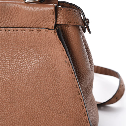 Fendi Cuoio Romano Selleria Bi-Color Medium Peekaboo Iconic Satchel Mou Deserto 12 of 15