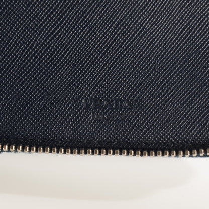 Prada Saffiano Zip Around Organizer Wallet Baltico 6 of 7