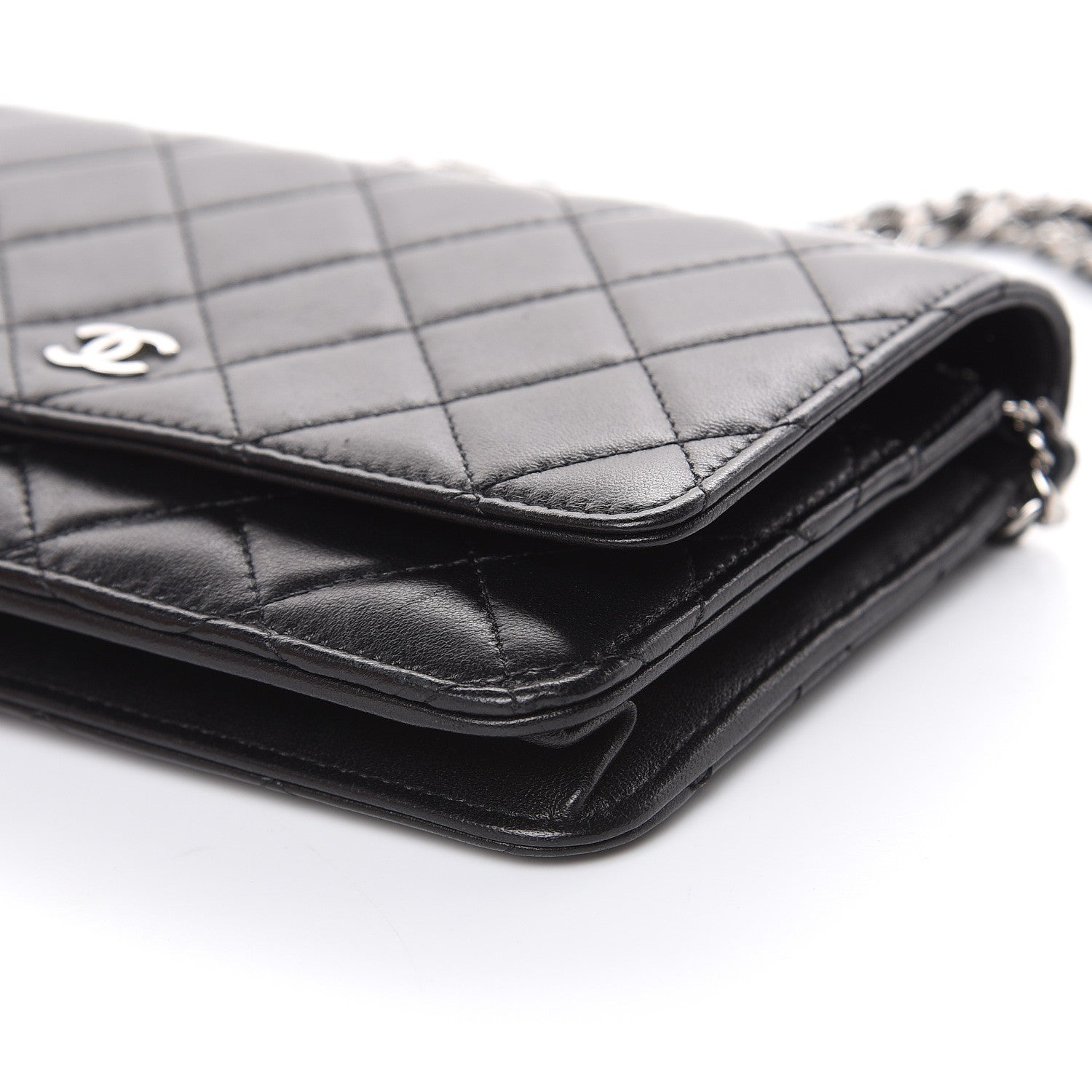 Chanel Lambskin Quilted Wallet On Chain WOC Black 10 of 10