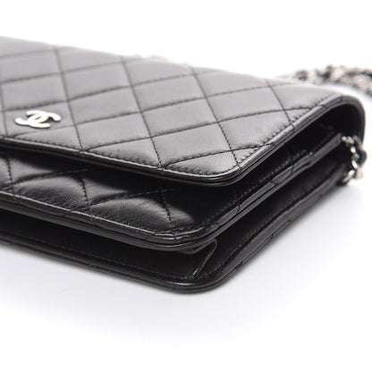 Chanel Lambskin Quilted Wallet On Chain WOC Black 10 of 10