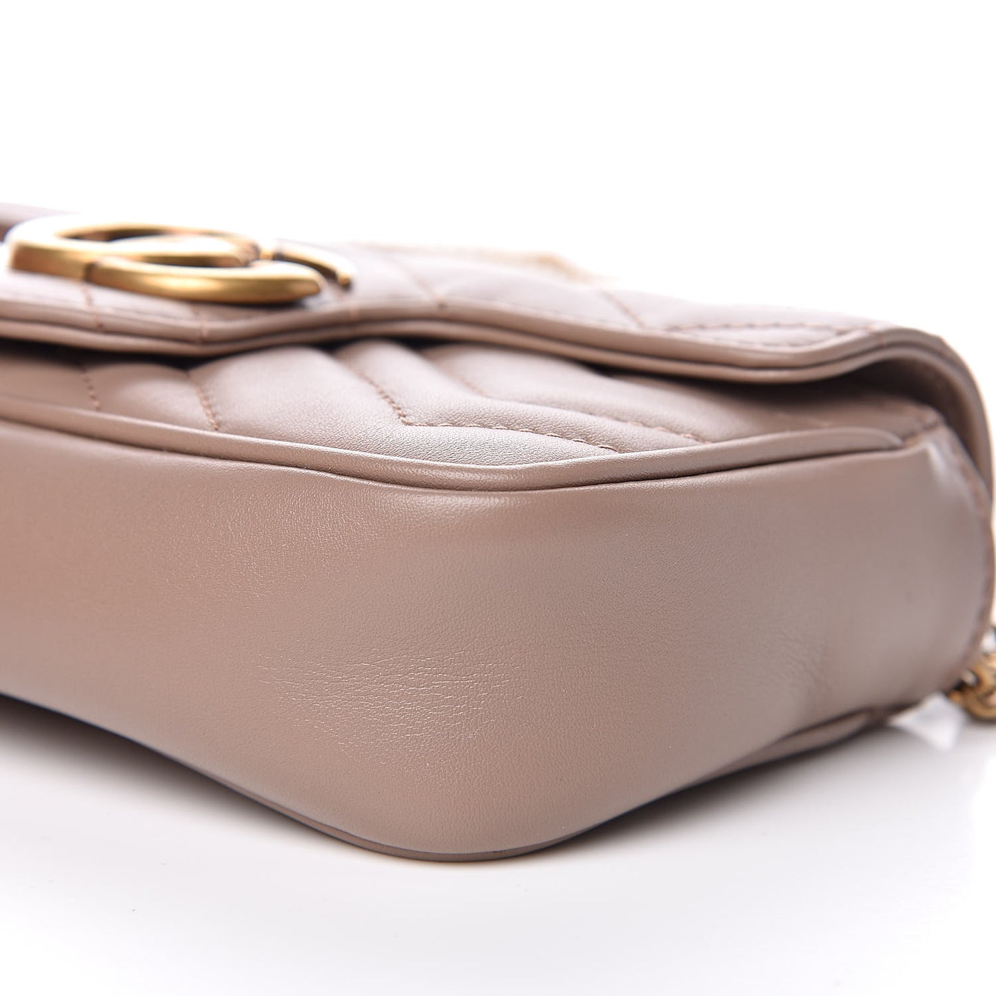 Calfskin Matelasse Super Mini GG Marmont Shoulder Bag Porcelain Rose