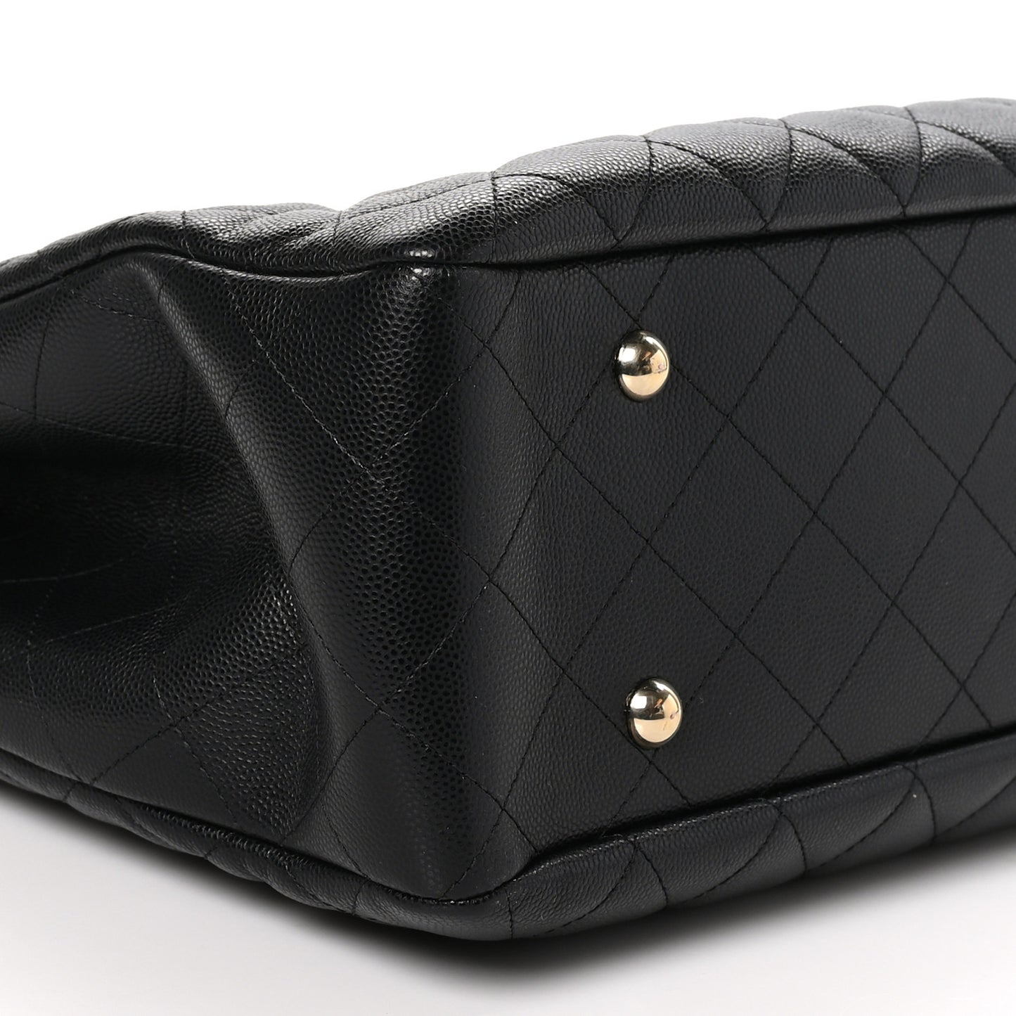 Caviar Quilted Large Shopping Tote Black