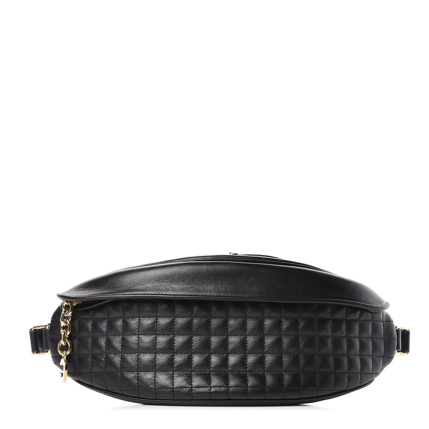 Calfskin Quilted C Charm Belt Bag Black